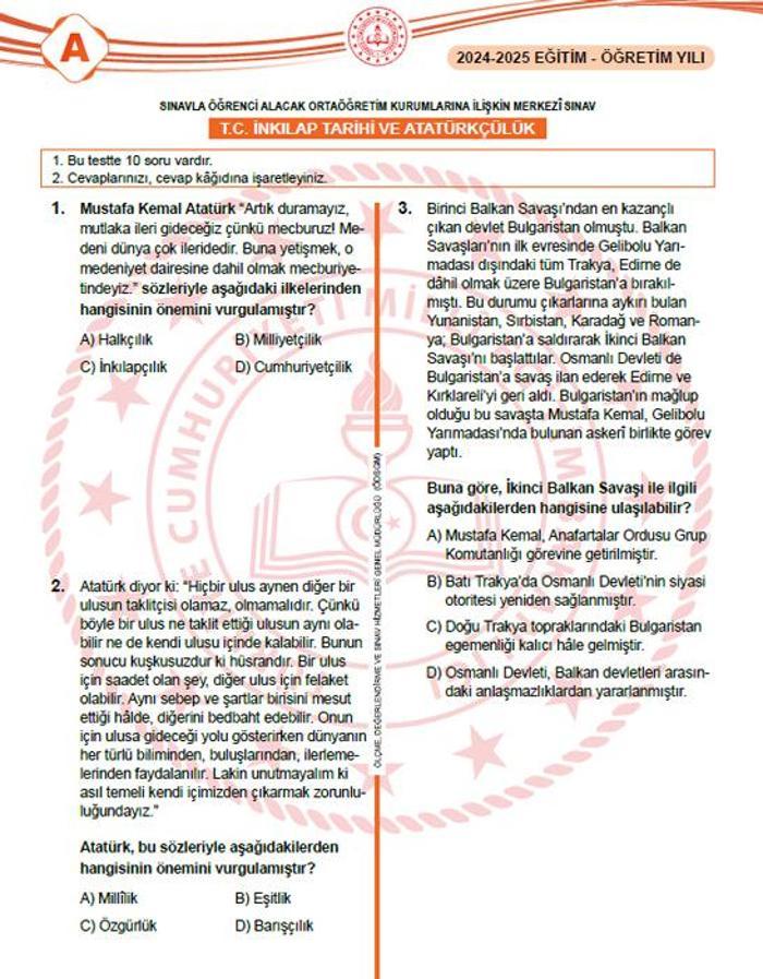 2025 LGS SORULARI VE CEVAP ANAHTARI MEB LGS sözel-sayısal soruları ve cevapları açıklandı Kitapçık sorgulama ekranı