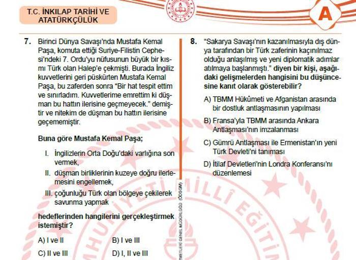 2025 LGS SORULARI VE CEVAP ANAHTARI MEB LGS sözel-sayısal soruları ve cevapları açıklandı Kitapçık sorgulama ekranı