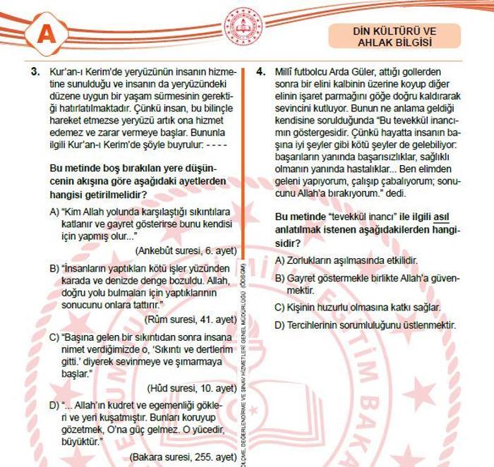 2025 LGS SORULARI VE CEVAP ANAHTARI MEB LGS sözel-sayısal soruları ve cevapları açıklandı Kitapçık sorgulama ekranı