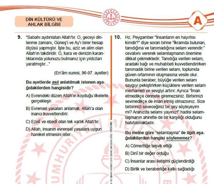 2025 LGS SORULARI VE CEVAP ANAHTARI MEB LGS sözel-sayısal soruları ve cevapları açıklandı Kitapçık sorgulama ekranı