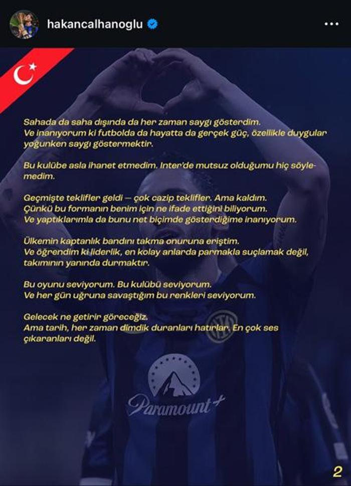 Interde ortalık toz duman Hakan Çalhanoğlundan ilk açıklama Tarih dik duranları hatırlar