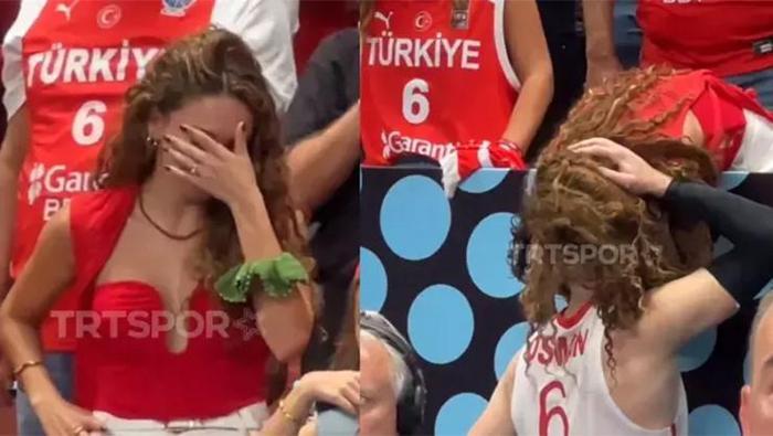 12 Dev Adamda kaybedilen final sonrası Cedi Osman ve eşi Ebru Şahin gözyaşlarını tutamadı