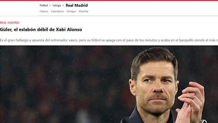 GÜLER, XABI ALONSONUN ZAYIF HALKASI