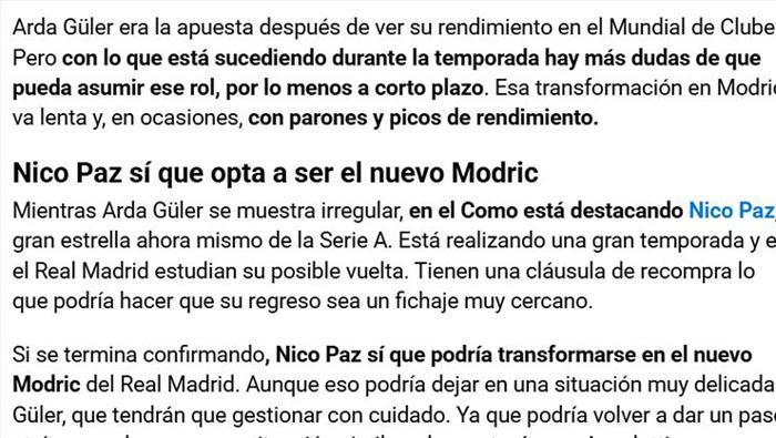 NICO PAZ, YENİ MODRIC OLMA YOLUNDA İDDİALI