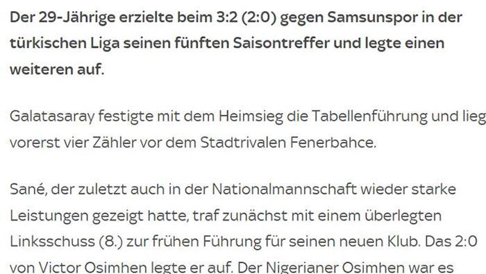 SANE, İSTANBULDA İYİ FORMUNU SÜRDÜRÜYOR