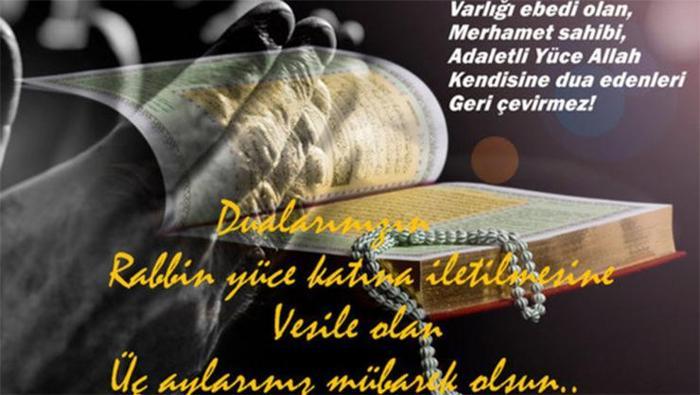 Üç Aylar Mesajları 2026 - En güzel, resimli, uzun, kısa, yeni, ayetli ve hadisli 3 aylar başlangıcı mübarek olsun tebrik sözleri