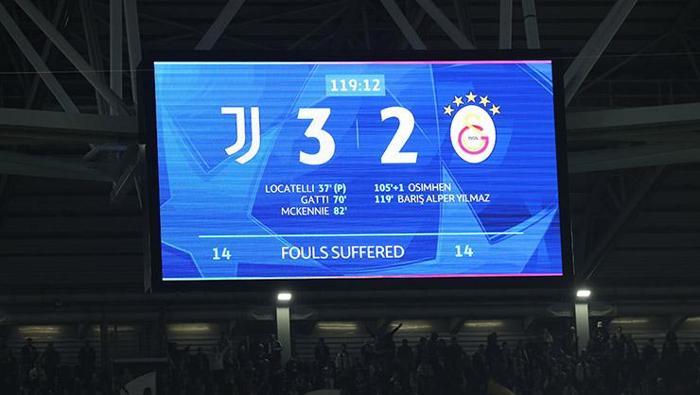 UEFA Şampiyonlar Ligi son 16 play-off rövanş maçında Galatasaray, Juventus'a 3-2 mağlup oldu. Toplam skorda 7-5'lik üstünlüğü sağlayan temsilcimiz, Devler Ligi'nde son 16 turuna yükseldi. Büyük çekişmeye sahne olan mücadelenin normal süresini 3-0 geride tamamlayan Galatasaray, uzatmalarda attığı gollerle turun sahibi oldu.