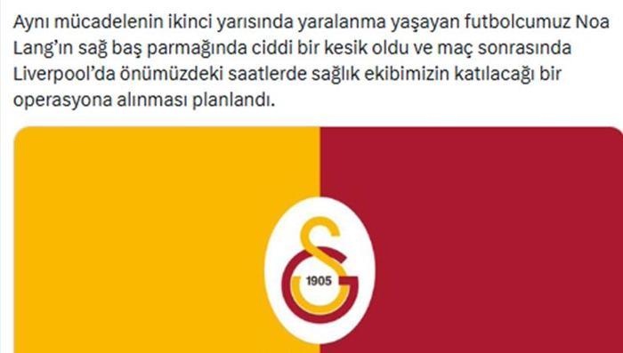 GALATASARAY'DAN AÇIKLAMA!
Öte yandan Galatasaray'dan sabaha karşı yapılan açıklamada Victor Osimhen'in kolunun kırıldığı ve ameliyat olacağı bildirilirken, Noa Lang ile ilgili de şu bilgilendirme yapıldı: 