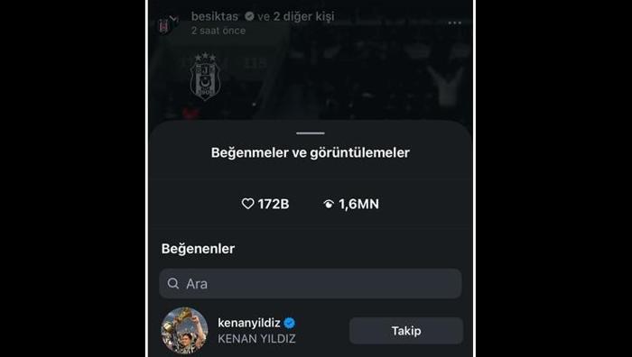 Beşiktaş paylaştı, Kenan Yıldız beğendi