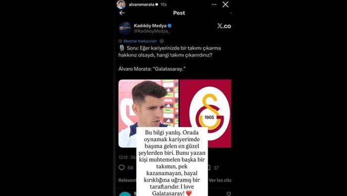 Alvaro Moratadan flaş Galatasaray çıkışı Orada oynamak...