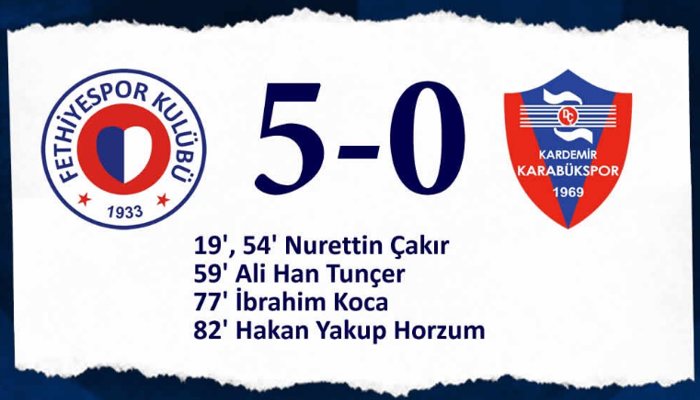 Fethiyespor-Kardemir Karabükspor maç sonucu: 5-0