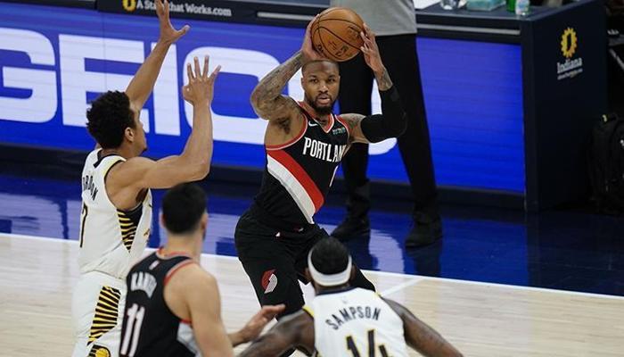 Lillard'ın tarihe geçtiği maçta Portland, Indiana'yı mağlup etti