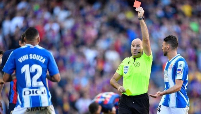 Matheu Lahoz, Barcelona - Espanyol maçında çıldırdı