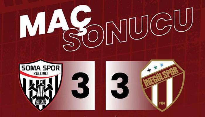 Somaspor-İnegölspor maç sonucu: 3-3