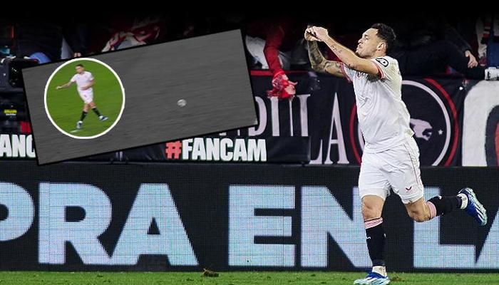 Sevilla-Alaves maçına damga vuran an: Ocampos'tan şaşırtan penaltı tekniği