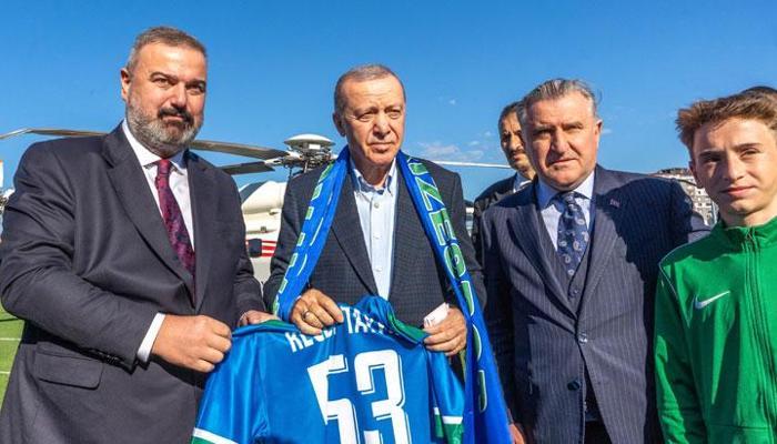 Cumhurbaşkanı Erdoğan, Çaykur Rizespor'u ziyaret etti