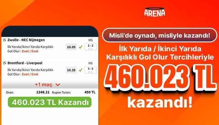 İlk Yarıda/İkinci Yarıda Karşılıklı Gol Olur tahminleriyle 1.248.21 oran bildi, Misli’de 460.000 TL kazandı!