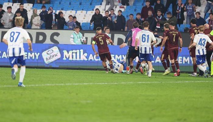 Trabzonspor-Helsinki maçında büyük olay!