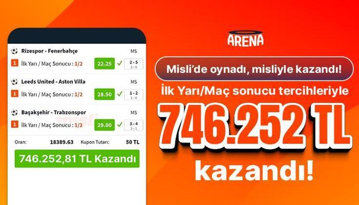 3 maçın İlk Yarı/Maç sonucu skoru bildi! 50 TL’ye 746.252 TL kazandı...