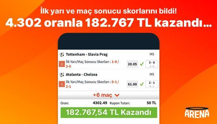 İlk yarı ve maç sonucu skorlarını bildi! 4.302 oranla 182.767 TL kazandı…