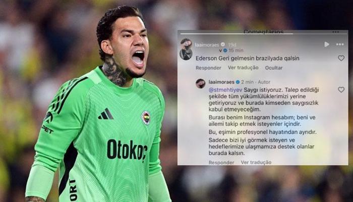 Ederson'un eşi Laia Moraes'ten tepkilere sert cevap