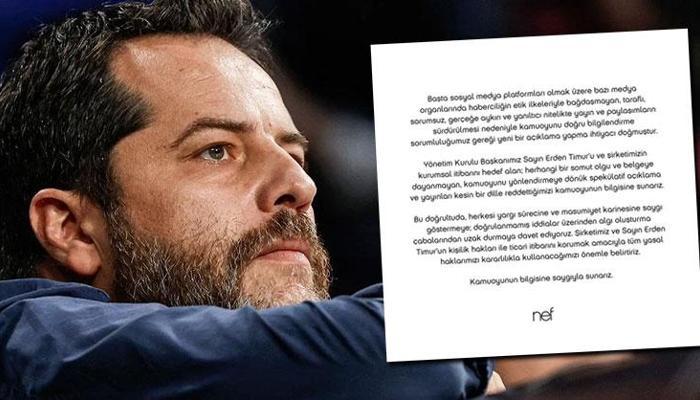 NEF'ten Erden Timur açıklaması!