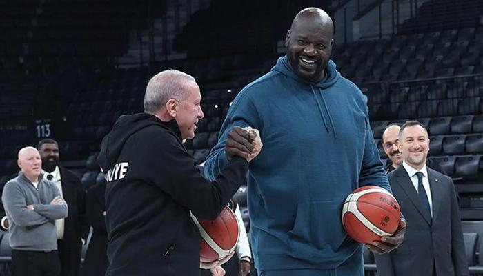 Cumhurbaşkanı Erdoğan, Shaquille O'Neal ile bir araya geldi