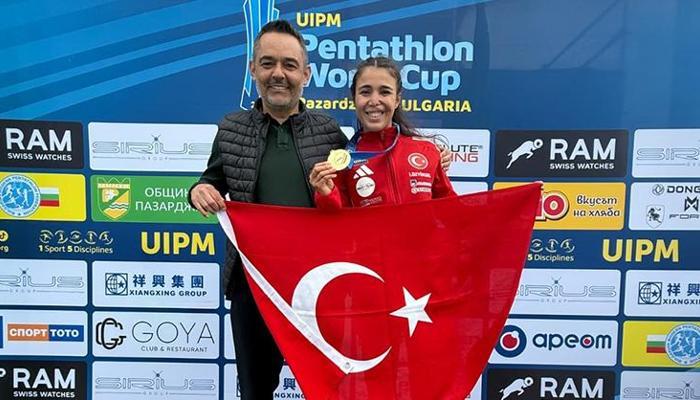 Milli pentatlet İlke Özyüksel'den altın madalya!