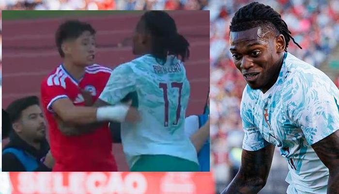 Rafael Leao rakibine yumruk attı, kırmızı kart gördü!