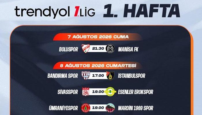 Trendyol 1. Lig'de ilk hafta maç programı açıklandı
