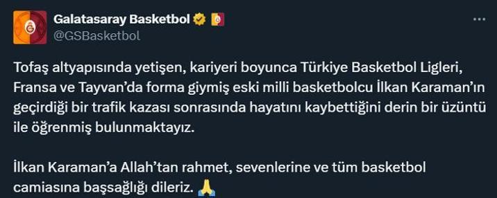 Eski milli basketbolcu İlkan Karaman trafik kazasında hayatını kaybetti