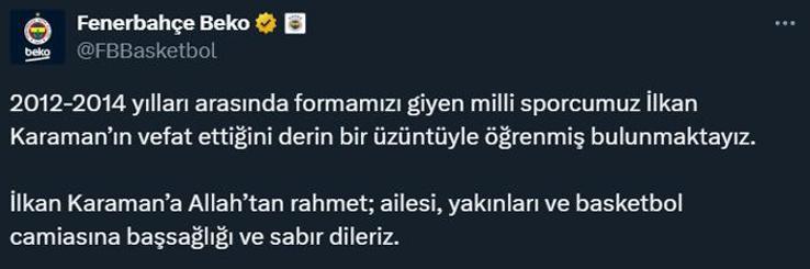 Eski milli basketbolcu İlkan Karaman trafik kazasında hayatını kaybetti