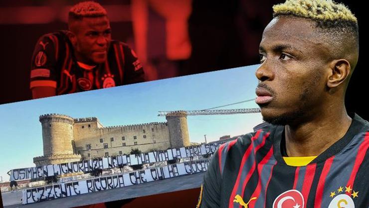 Napoli taraftarından Victor Osimhen'e büyük saygısızlık! Şehrin ortasında pankart açtılar: Sefil!