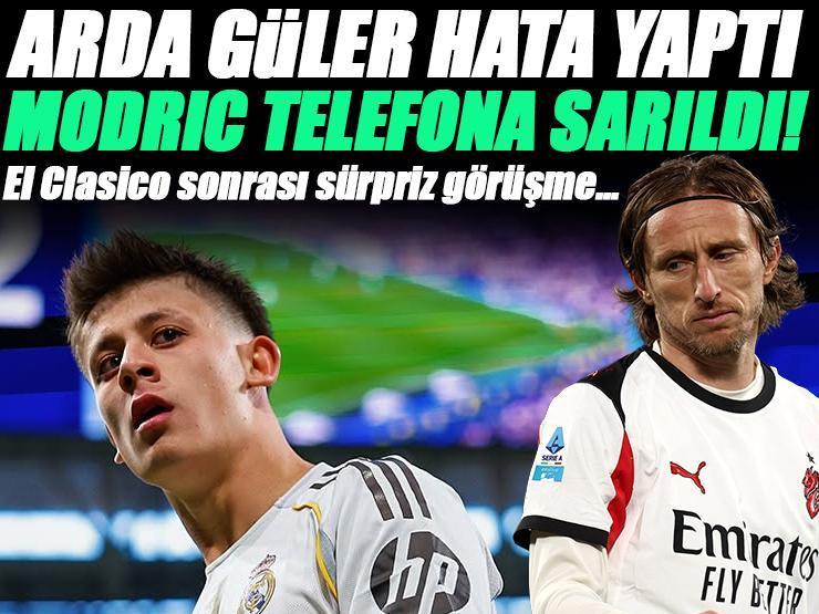 Arda Güler hata yaptı, Luka Modric telefona sarıldı! El Clasico sonrası sürpriz görüşme...