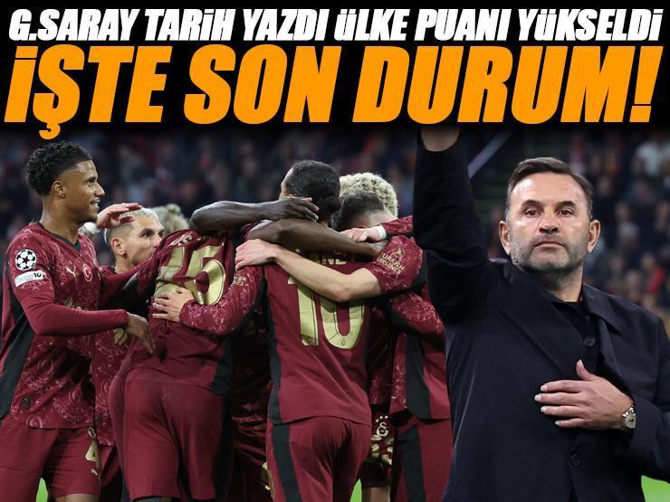 Galatasaray Ajax'ı deplasmanda devirdi ülke puanı güncellendi! İşte Ülke puanı sıralamasında son durum