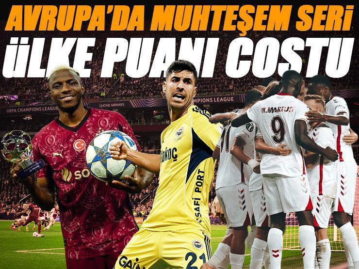 UEFA ÜLKE PUANI (GÜNCEL 7 KASIM 2025) I Türk takımlarından Avrupa'da muhteşem seri