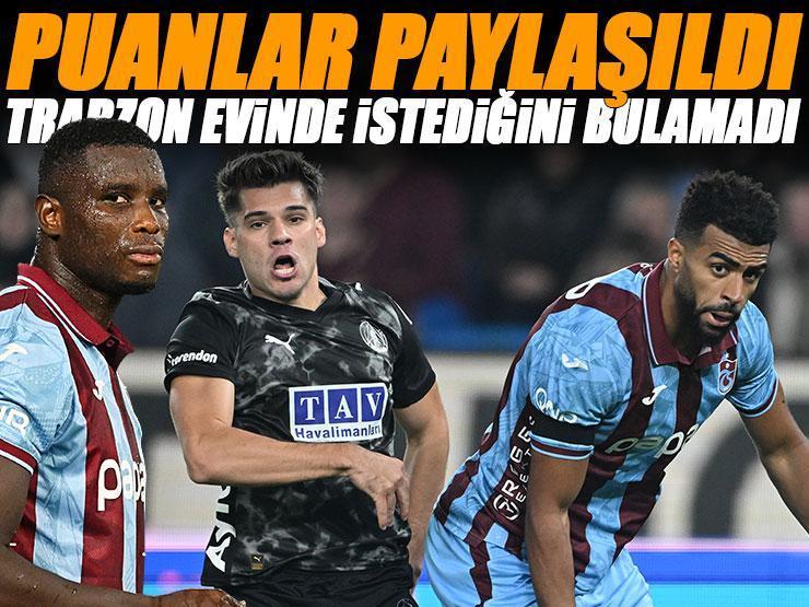 Trabzonspor evinde üstünlüğünü koruyamadı! Puanlar paylaşıldı | Trabzonspor - Alanyaspor maç sonucu: 1-1