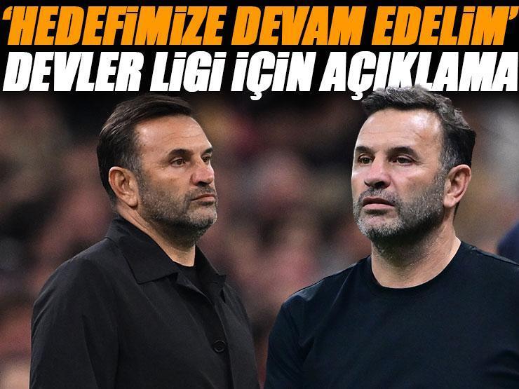Galatasaray teknik direktörü Okan Buruk: 'Hedeflerimize devam edelim'