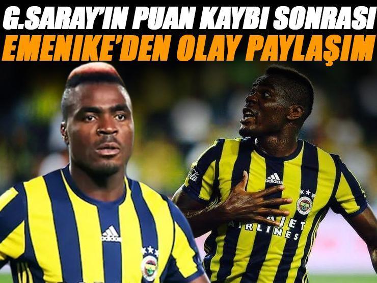Galatasaray'ın puan kaybı sonrası eski Fenerbahçeli Emenike'den olay paylaşım