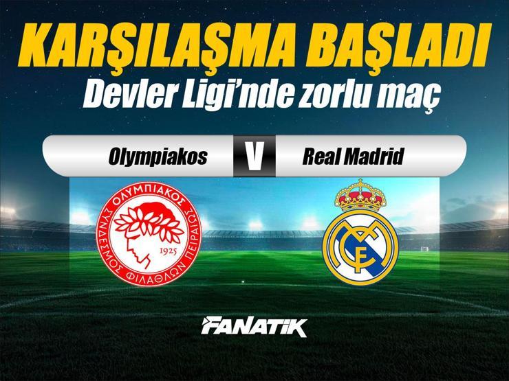 Olympiakos - Real Madrid maçı Canlı Anlatım - OLY RM maçı kadroları, skoru ve istatistikleri (Şampiyonlar Ligi 5. hafta maçı)