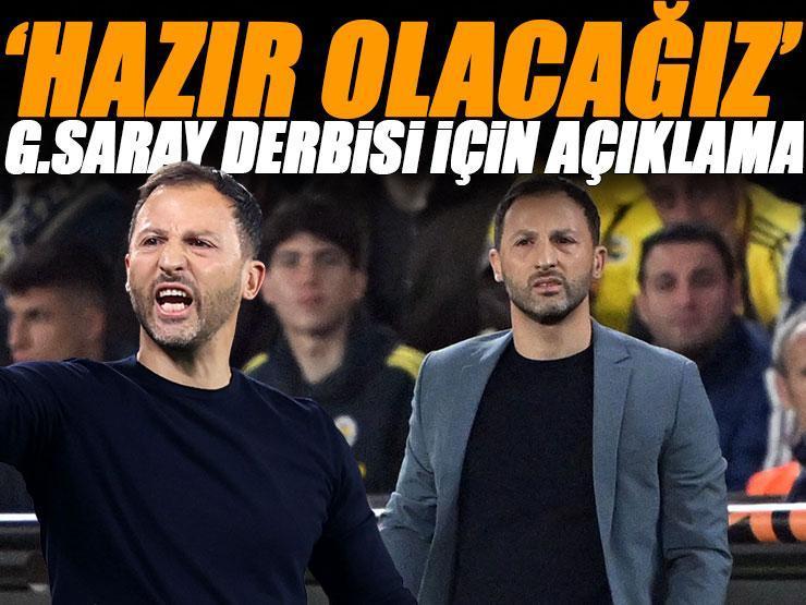 Fenerbahçe teknik direktörü Domenico Tedesco: 'Derbiye hazır çıkacağız'