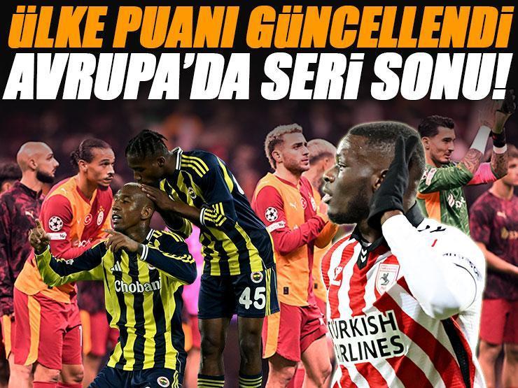 UEFA ÜLKE PUANI (GÜNCEL 28 KASIM 2025) I Türk takımlarından Avrupa'da seri sonu