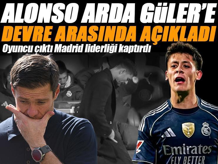 Arda Güler oyundan çıktı Real Madrid liderliği kaptırdı! Alonso devre arasında Arda'ya tek tek açıkladı
