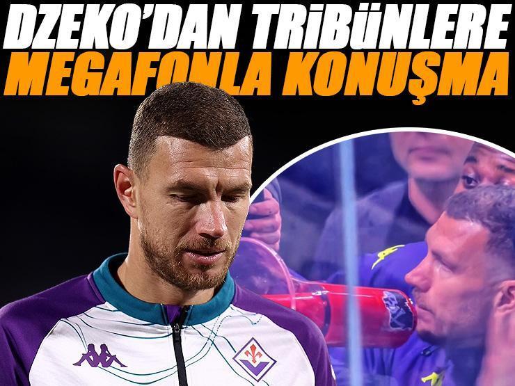Edin Dzeko öfkeli taraftarları megafonla sakinleştirdi! Fiorentina yine kazanamadı, tribünler öfke saçtı