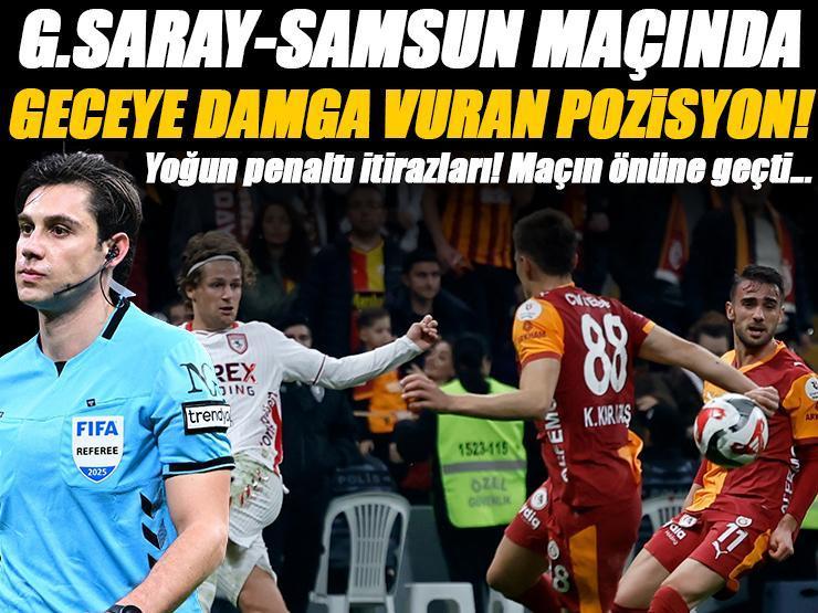 Galatasaray-Samsunspor maçına damga vuran penaltı pozisyonu! Ortalık karıştı...