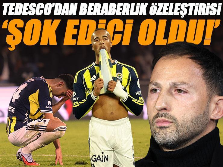 'Şok edici oldu, 2'yi atmalıydık!' Tedesco'dan Başakşehir maçı sonrası özeleştiri