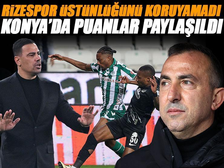 Rizespor üstünlüğünü koruyamadı! Konya'da puanlar paylaşıldı | Konyaspor - Çaykur Rizespor maç sonucu: 1-1