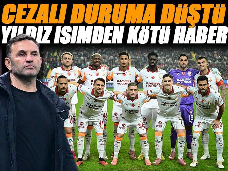 Cezalı duruma düştü! Galatasaray'a yıldız isminden kötü haber