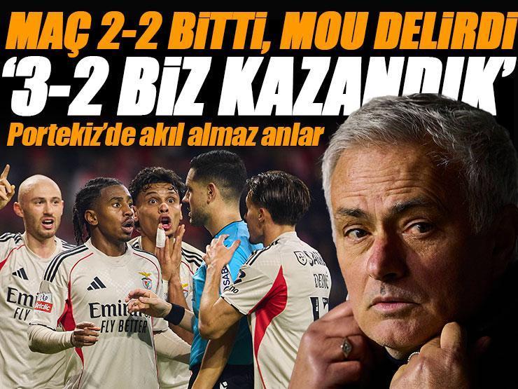 Maç 2-2 bitti, Jose Mourinho '3-2 kazandık' dedi! Portekiz'de akıl almaz anlar...