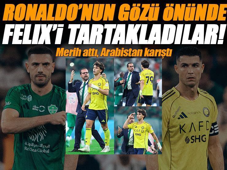 Maçı kazandılar ve Cristiano Ronaldo'nun yanında Joao Felix'i tartakladılar! Suudi Arabistan'da şok görüntüler...